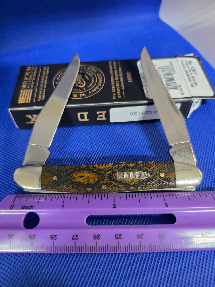 2026 Case XX Smooth Antique Bone Muskrat Snake Skin SFO - 12511 SS