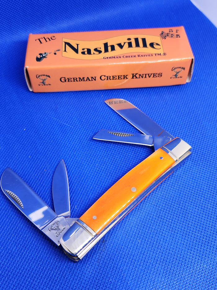 The Nashville - 4 Blade Congress 3.5" - Tennessee Orange Bone Handle - EM2567011ORBN