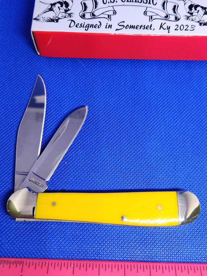 US Classic Copperhead Yellow Synthetic 2 Blade Slip Joint Pocket Knife 70Y