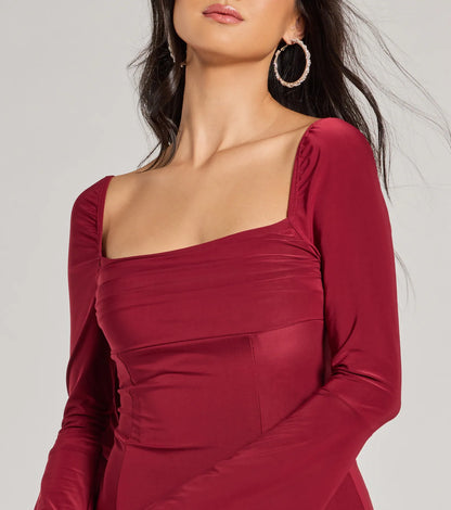 Pretty Style Bell Sleeve A-Line Mini Dress