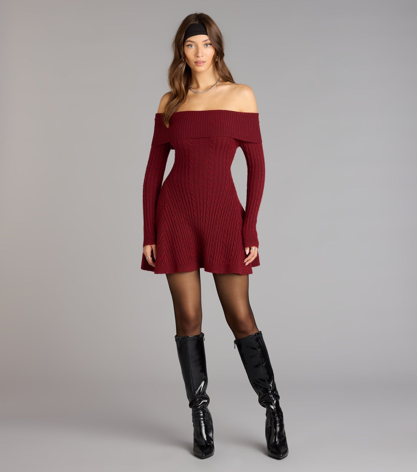 Wrapped Up Cute Off-The-Shoulder Dress