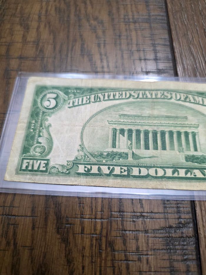 1928 Series C $5 Red Seal Star Note  FRN Good Condition