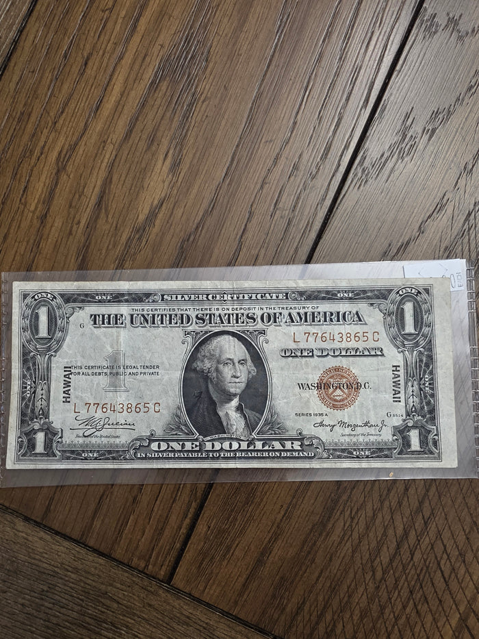 1935A $1 Hawaii Silver Certificate Emergency Note - Nice Condition