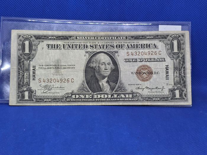 1935A $1 Hawaii Silver Certificate Emergency Note - Nice Condition