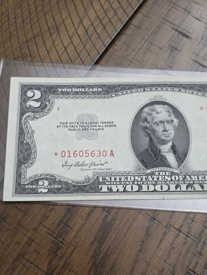 1953 $2 Dollar Red Seal United States Note *Star Note* Uncirculated Condition
