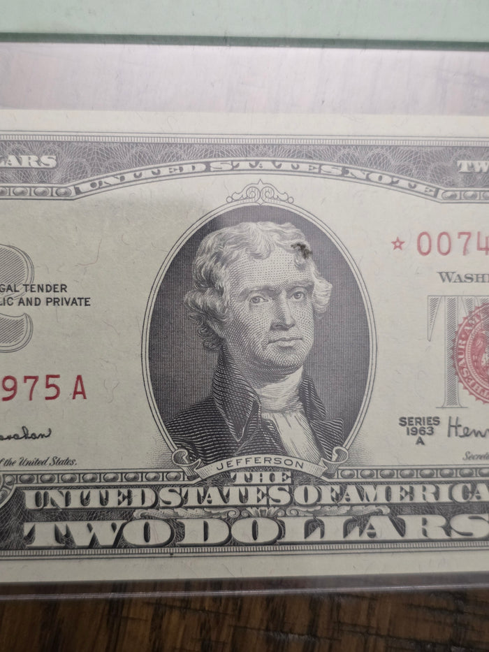 1963 A Series $2 Red Seal Star Note 64PPQ Uncirculated Very Choice New