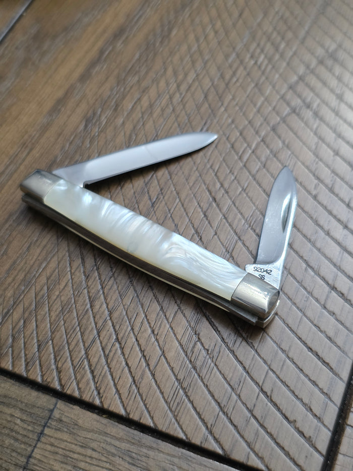 1984 Case XX Imitation Pearl Handle Pen Knife with New Grind Blades