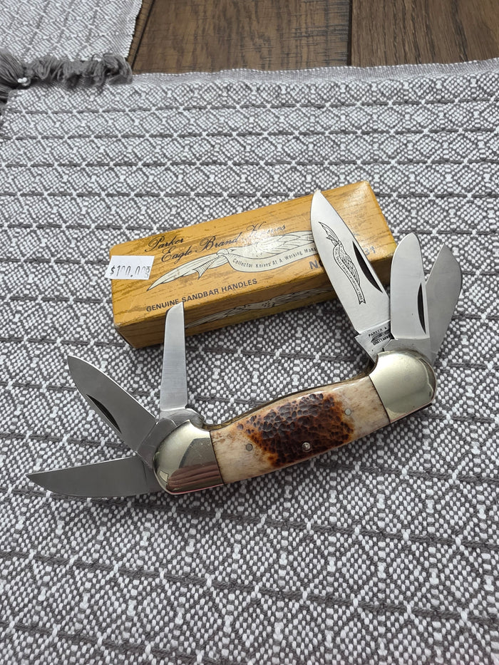 1986 Parker & Son Texas Sesquicentennial Large 6 Blade Canoe M-1431 Sandbar Handles