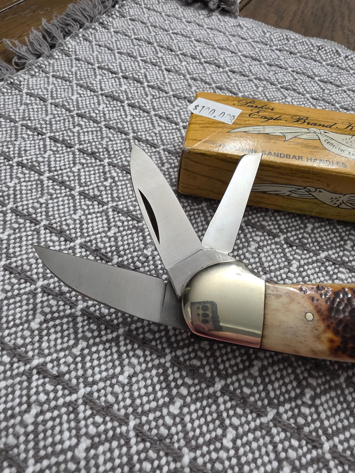 1986 Parker & Son Texas Sesquicentennial Large 6 Blade Canoe M-1431 Sandbar Handles