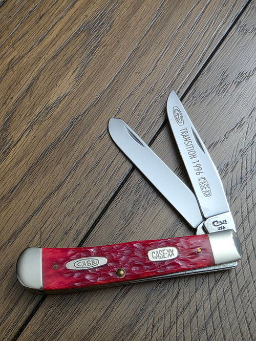 1996 Case XX Red Bone Trapper Shield Transition Knife