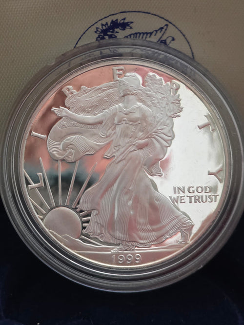 1999 SAE Proof Silver American Eagle $1 New in Box