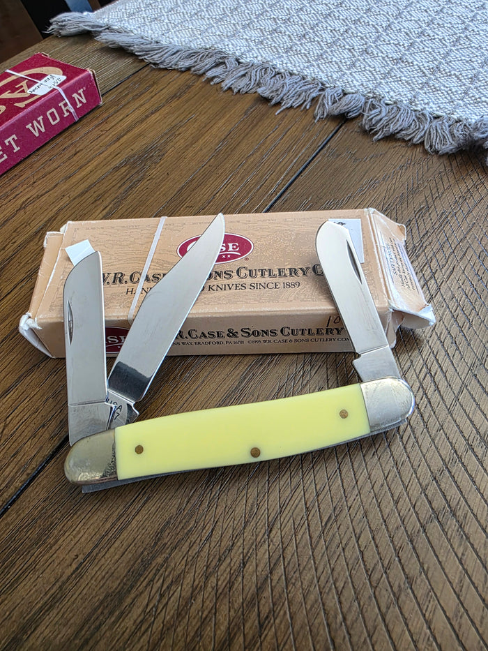 2000 Case XX 6347 Yellow Delrin Stockman Millennium Knife #107 Case MM shield