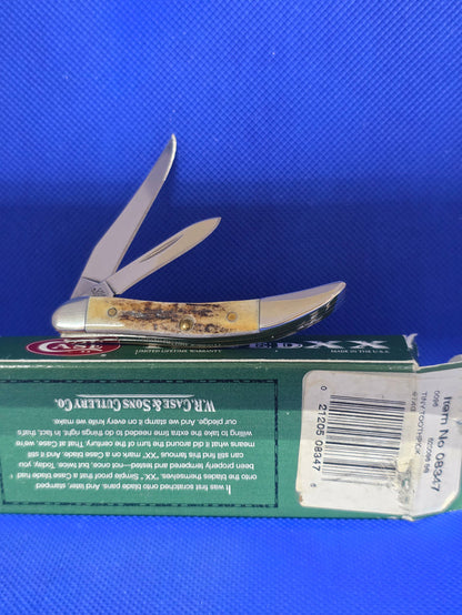 2007 Case XX Stag 520096 Tiny Toothpick Blue Scroll Etch SMKW Exclusive 08347