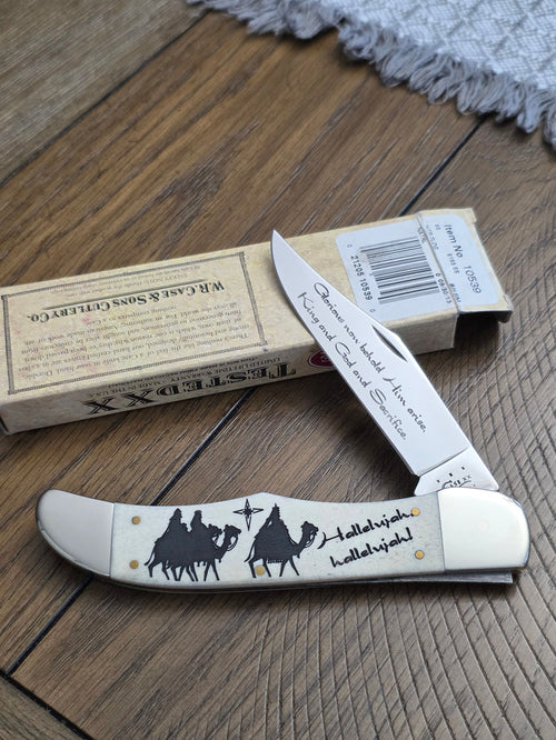 2013 Case XX Natural Bone Fold Hunter Knife - 2013 Christmas Knife - 10539