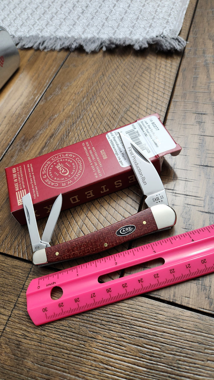 2025 Case XX 6355WH Dark Red Burlap Micarta Seahorse Whittler 82227 First Production Run