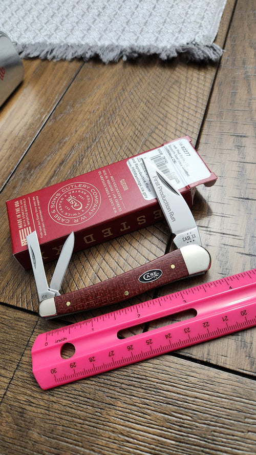 2025 Case XX 6355WH Dark Red Burlap Micarta Seahorse Whittler 82227 First Production Run