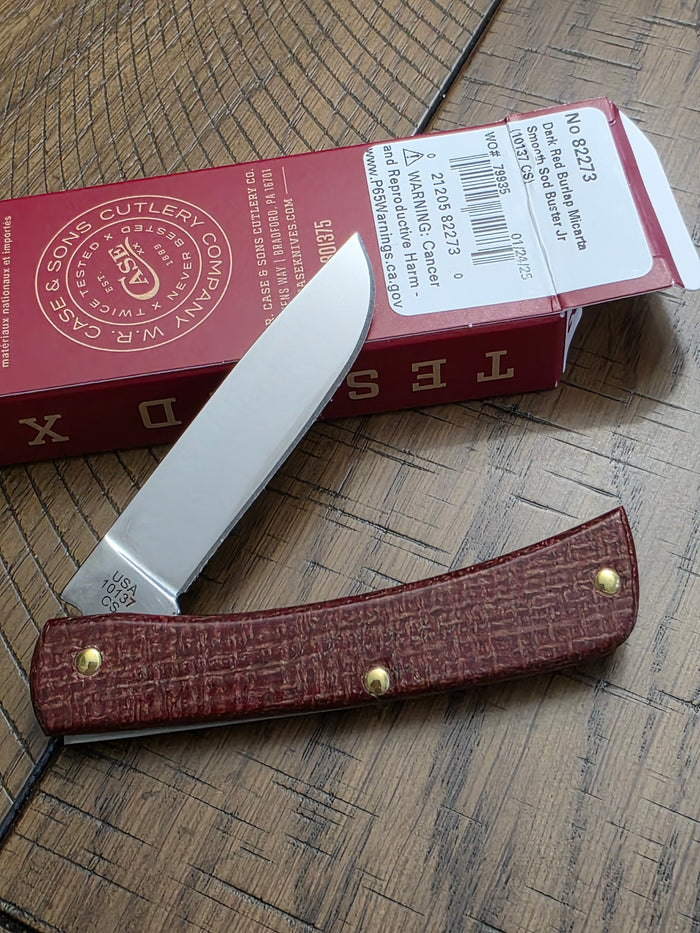2025 Case XX Sod Buster JR  Dark Red Burlap Micarta First Production Run 1 of 250 82273