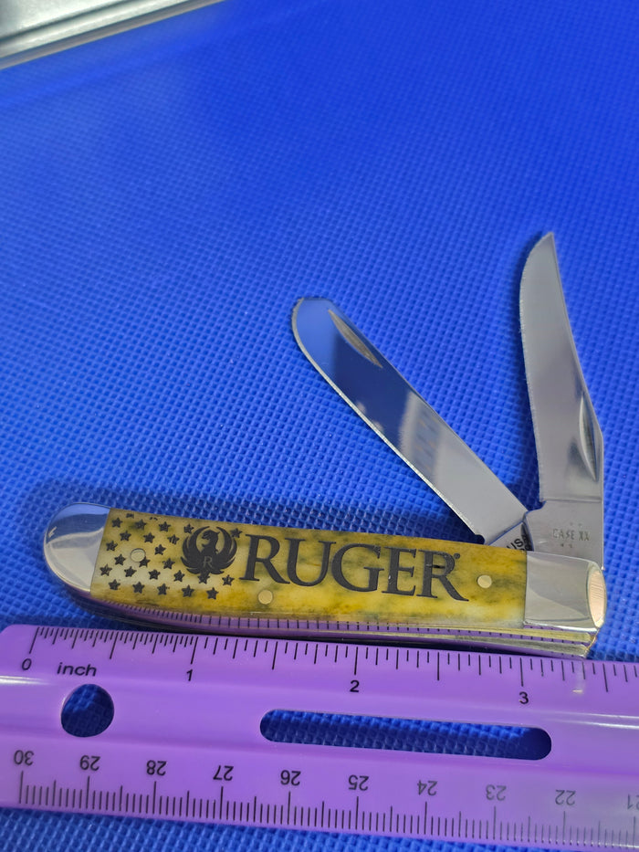 2026 Case XX RugerSmooth Olive Green Bone Mini Trapper 53541