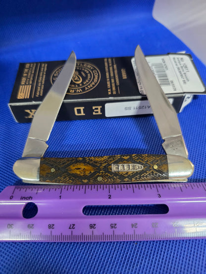 2026 Case XX Smooth Antique Bone Muskrat Snake Skin SFO - 12511 SS