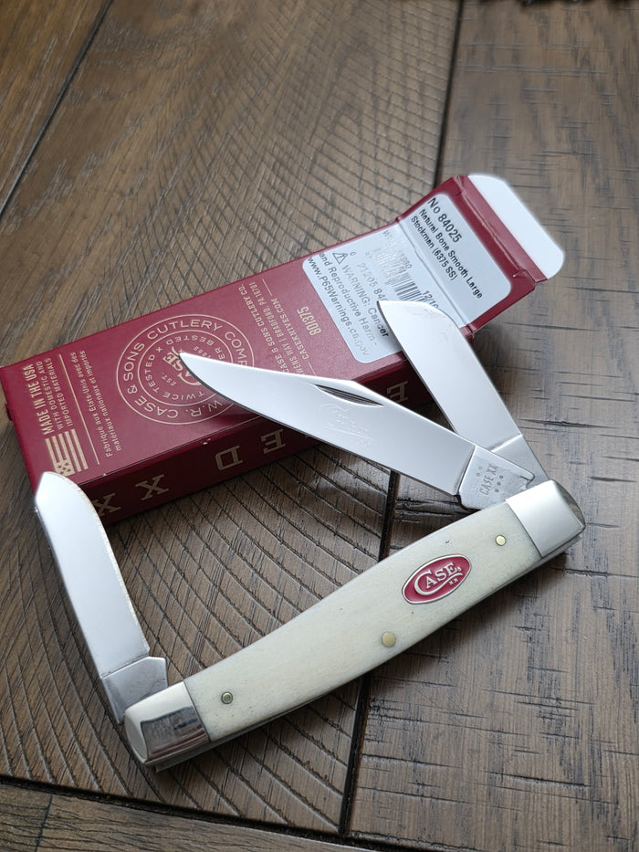 2026 Case XX Smooth Natural Bone Large Stockman Red Shield First Production Run 84025