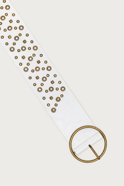 Stud & Grommet Faux Leather Belt