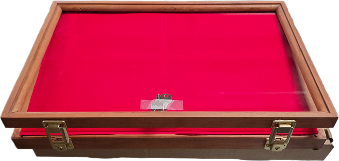 502 - Cherry  - S&D Enterprise Wood Display Case 18X12X2