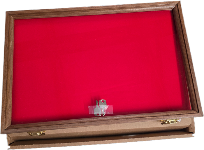 503 - Walnut  - S&D Enterprise Wood Display Case 18X12X2