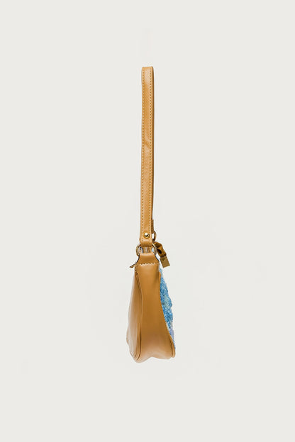 Sequin & Embroidered Straw Bag