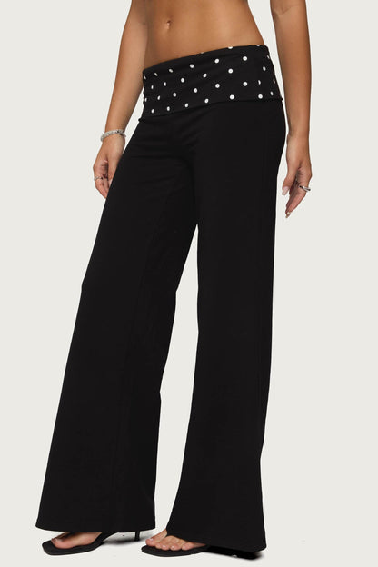 Reeva Polka Dot Foldover Pants
