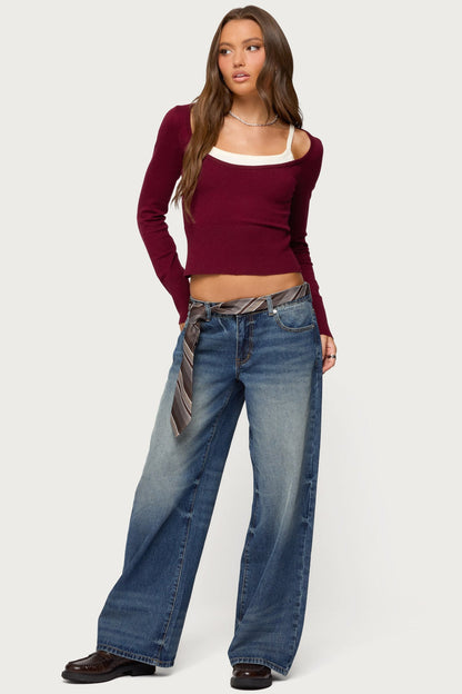 Cecile Layered Long Sleeve Top