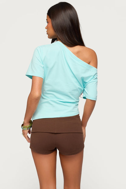 Mariee Asymmetric Off Shoulder Top