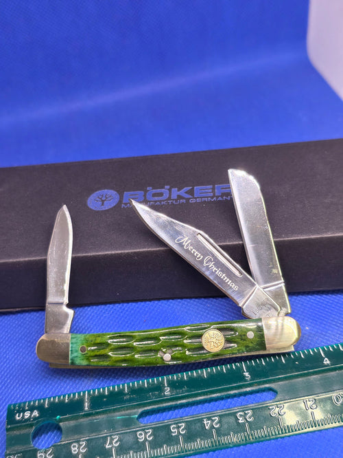 Boker - Green Jig Bone 3.4" Stockman - 110784