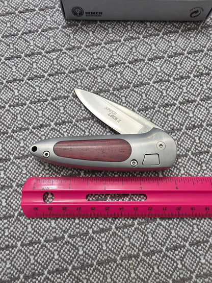 Boker Speed Lock II Treebrand Classic Manual - No Nail Knick - Red bone with Clip 7107RBC