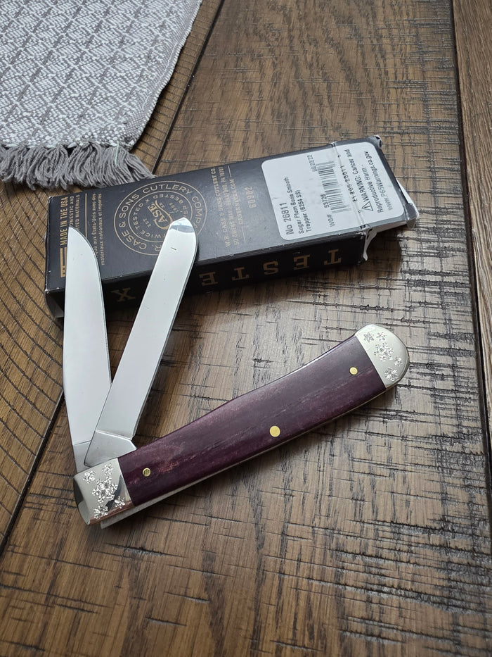 Case XX 2022 Christmas Trapper Sugar Plum Bone Engraved Bolsters 26811