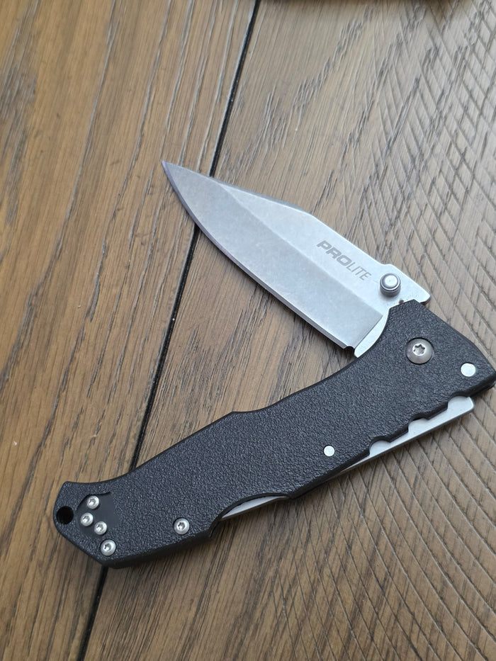 Cold Steel 20NSC Pro-Lite Folding Knife 3.5" Clip Point Blade, Black GRN Handles, Lockback