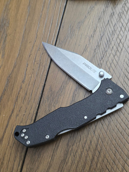Cold Steel 20NSC Pro-Lite Folding Knife 3.5" Clip Point Blade, Black GRN Handles, Lockback