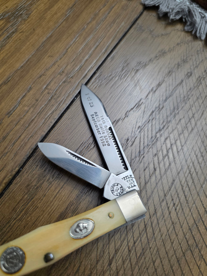 Cripple Creek Swell Center Jack Bone Handle 1 of 25 AECA Knife 1992