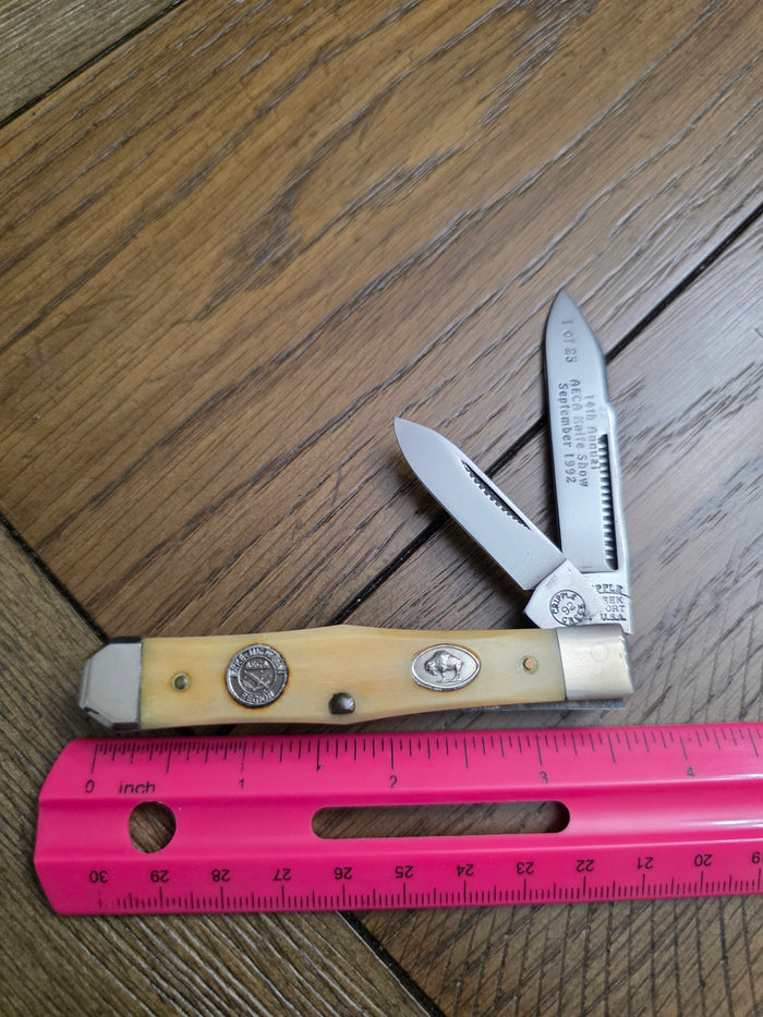 Cripple Creek Swell Center Jack Bone Handle 1 of 25 AECA Knife 1992