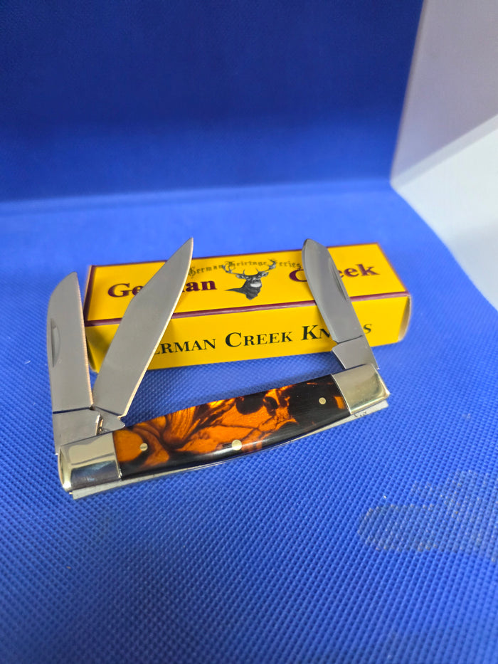 GERMAN CREEK 3 3/4" Stockman Pocket Knife Three Blade Pumpkin Seed EM2567062PS