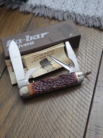 Ka-Bar 1152 Camp Knife Brown Jig Delrin Handles NIB