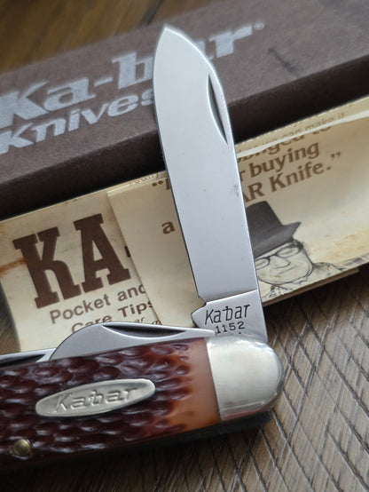 Ka-Bar 1152 Camp Knife Brown Jig Delrin Handles NIB