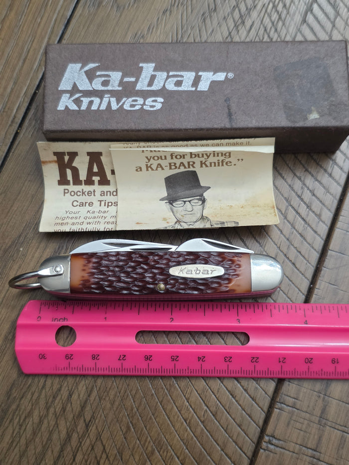 Ka-Bar 1152 Camp Knife Brown Jig Delrin Handles NIB