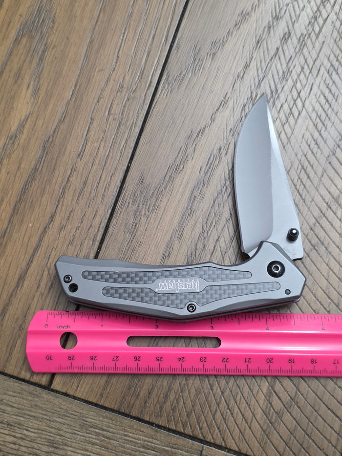 Kershaw Duojet A/O Frame Lock Knife Gray SS/Carbon Fiber (3.25" Gray) 8300