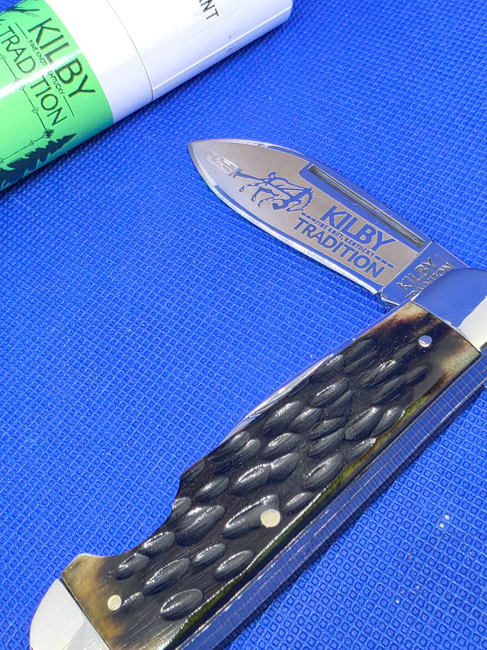 Kilby Tradition - Flop Eared Jack - Green Bone jigged Handle- KTjgbant35