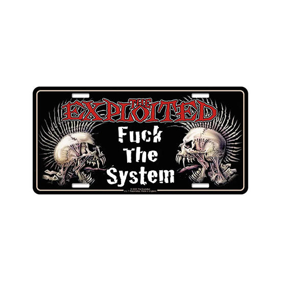 License Plate - The Exploited - Fuck The System