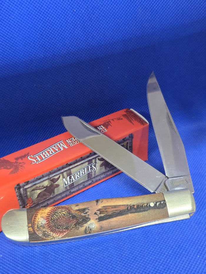 Marbles Trapper Custom Design - Home Run Baseball Pocket Knife - MR578BSB1