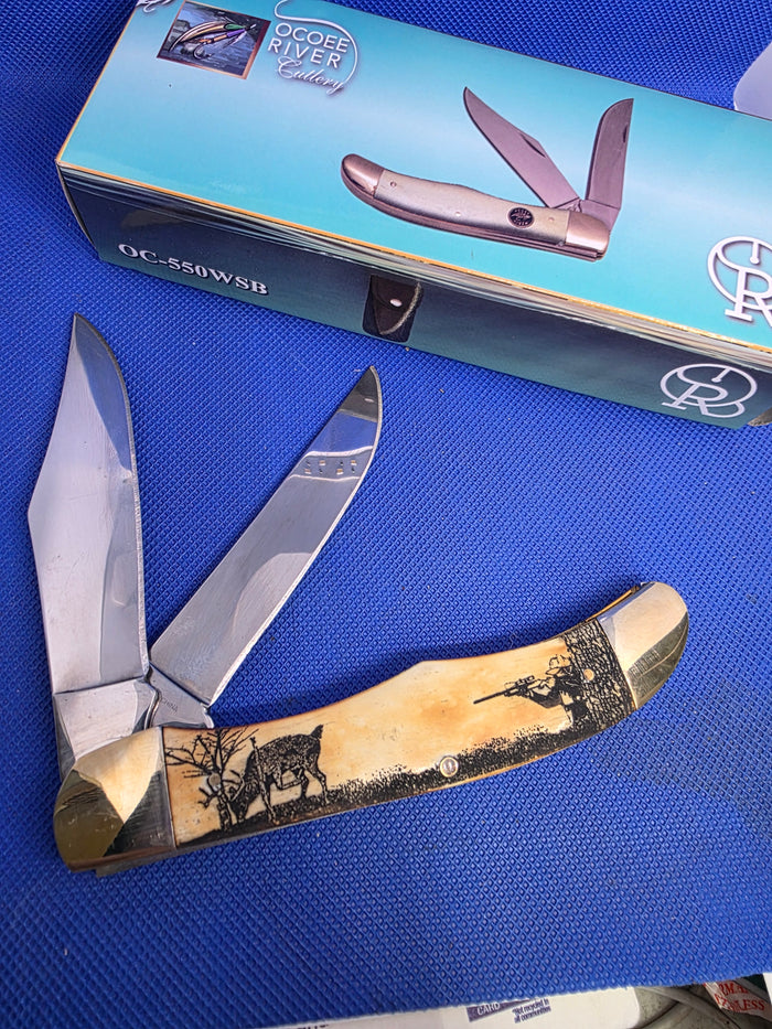 Ocoee River Folding Hunter Burnt Natural Bone - Deer Hunter OC-550WSB