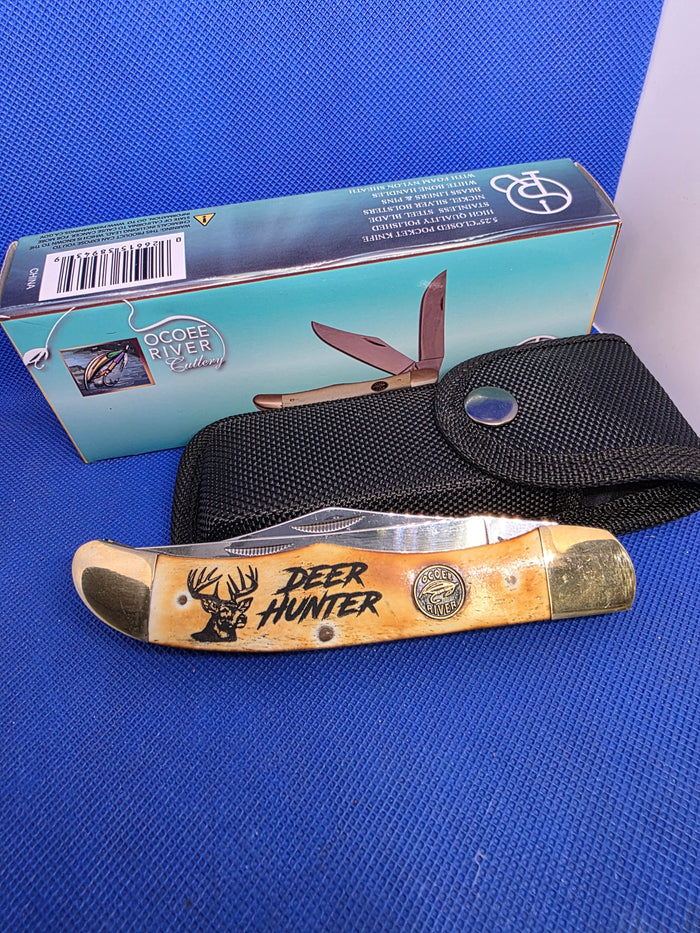 Ocoee River Folding Hunter Burnt Natural Bone - Deer Hunter OC-550WSB