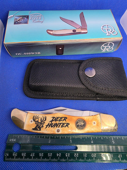 Ocoee River Folding Hunter Burnt Natural Bone - Deer Hunter OC-550WSB