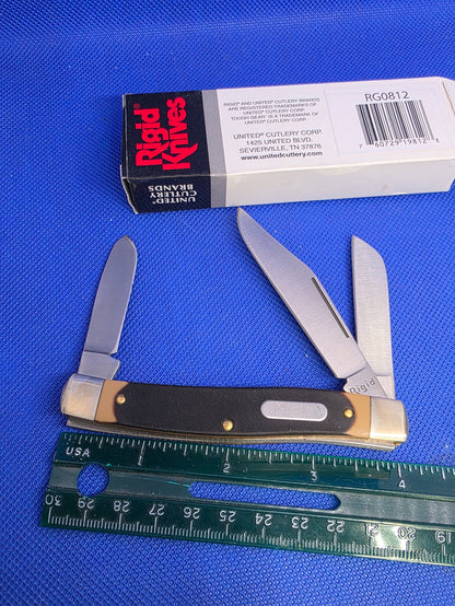 Rigid Large Stockman Brown Sawcut Delrin Handles NIB RG0812